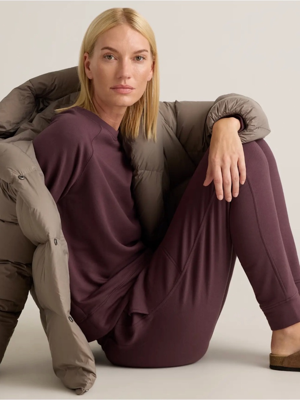 Quince SuperSoft Fleece Joggers and Crew Matching Set